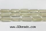 CTB858 13*25mm - 15*28mm faceted flat tube lemon quartz beads