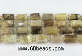 CTB871 13*25mm - 14*19mm faceted tube yellow opal beads