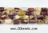 CTB873 13*25mm - 14*19mm faceted tube mookaite beads