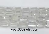 CTB875 13*25mm - 14*19mm faceted tube yellow white crystal beads