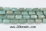 CTB882 13*25mm - 14*19mm faceted tube amazonite beads