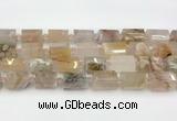 CTB884 13*25mm - 14*19mm faceted tube sakura agate beads