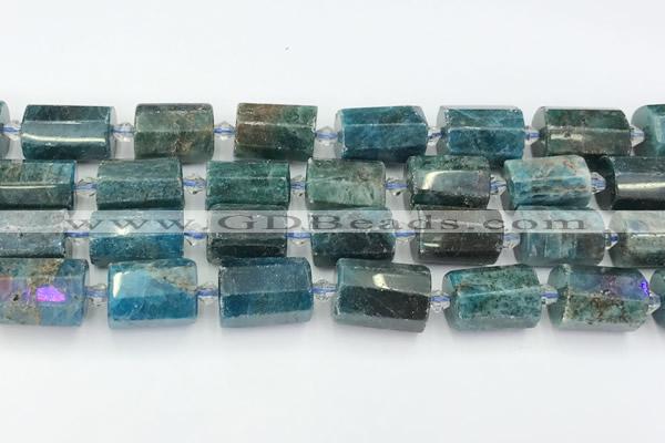 CTB888 15.5 inches 13*25mm - 14*19mm faceted tube apatite beads