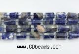 CTB889 15.5 inches 13*25mm - 14*19mm faceted tube sodalite beads