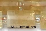 CTB907 15 inches 10*16mm faceted tube citrine beads