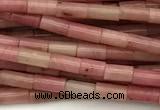 CTB988 15 inches 2*4mm tube pink wooden jasper beads