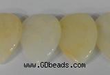 CTD03 Top drilled 22*30mm flat teardrop yellow aventurine beads