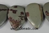 CTD11 Top drilled 22*30mm flat teardrop red artistic jasper beads