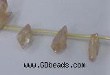 CTD1100 Top drilled 4*12mm - 5*18mm nuggets plated quartz beads