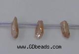 CTD1101 Top drilled 4*12mm - 5*18mm nuggets plated quartz beads