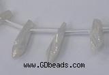 CTD1132 Top drilled 4*12mm - 6*20mm nuggets plated quartz beads