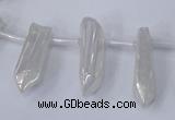 CTD1135 Top drilled 6*20mm - 8*25mm nuggets plated quartz beads