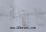 CTD1140 Top drilled 5*12mm - 6*18mm nuggets white crystal beads