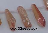 CTD1150 Top drilled 8*20mm - 10*30mm sticks plated quartz beads