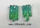 CTD1221 Top drilled 7*30mm - 9*45mm sticks plated quartz beads