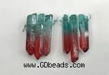 CTD1222 Top drilled 7*30mm - 9*45mm sticks plated quartz beads