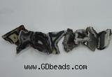 CTD1509 Top drilled 30*45mm - 40*55mm freeform agate slab beads