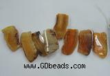 CTD1510 Top drilled 30*50mm - 30*70mm freeform agate slab beads