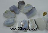 CTD1515 Top drilled 30*45mm - 35*60mm freeform blue lace agate slab beads