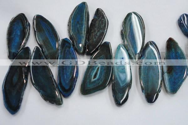 CTD1521 Top drilled 25*50mm - 30*60mm freeform agate slab beads