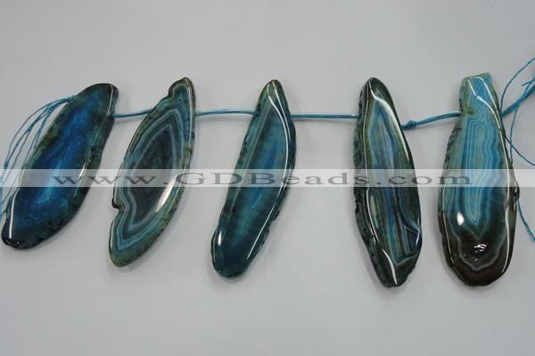 CTD1527 Top drilled 30*50mm - 35*75mm freeform agate slab beads