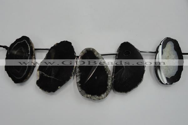 CTD1532 Top drilled 30*55mm - 35*65mm freeform agate slab beads