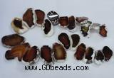 CTD1552 Top drilled 20*25mm - 35*45mm freeform agate slab beads