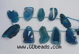 CTD1569 Top drilled 20*40mm - 30*65mm freeform agate slab beads