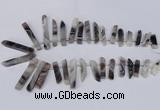 CTD1606 Top drilled 6*25mm - 8*50mm sticks botswana agate beads