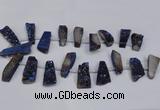 CTD1613 Top drilled 13*25mm - 15*45mm freeform plated druzy quartz beads