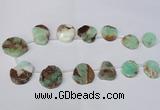 CTD1616 Top drilled 18*25mm - 30*35mm freeform Australia chrysoprase beads