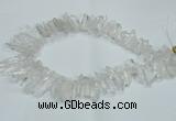 CTD1638 Top drilled 5*25mm - 7*45mm sticks white crystal beads