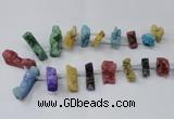 CTD1655 Top drilled 10*20mm - 15*40mm freeform druzy agate beads