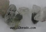 CTD1664 Top drilled 8*15mm - 15*25mm sticks green phantom quartz beads