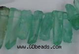 CTD1695 Top drilled 5*15mm - 7*35mm sticks dyed white crystal beads