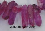 CTD1700 Top drilled 8*15mm - 11*35mm sticks dyed white crystal beads