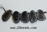 CTD1727 Top drilled 25*35mm - 25*45mm freeform Botswana agate slab beads