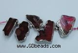 CTD1729 Top drilled 25*35mm - 30*45mm freeform agate slab beads