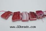 CTD1732 Top drilled 25*35mm - 30*45mm freeform agate slab beads