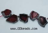 CTD1741 Top drilled 25*35mm - 35*50mm freeform agate slab beads