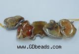 CTD1755 Top drilled 20*40mm - 35*55mm freeform agate slab beads