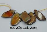 CTD1756 Top drilled 20*40mm - 35*55mm freeform agate slab beads