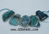 CTD1764 Top drilled 20*40mm - 35*55mm freeform agate slab beads