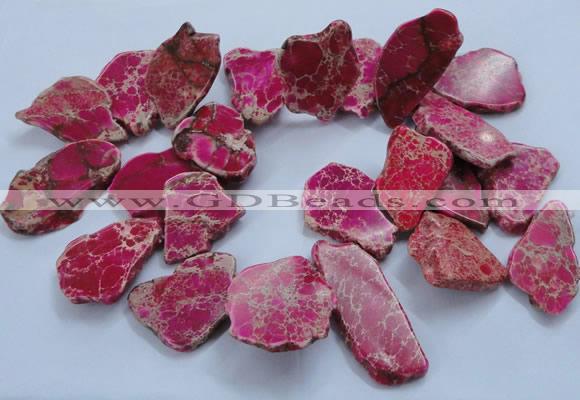 CTD1776 Top drilled 25*30mm - 40*50mm freeform sediment jasper beads