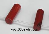 CTD1809 Top drilled 10*30mm - 10*32mm sticks red jasper beads