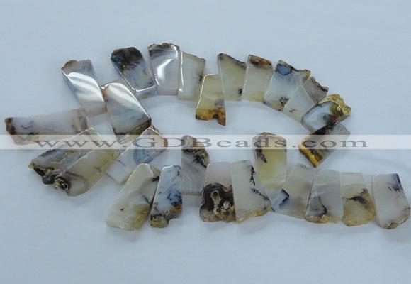 CTD1971 Top drilled 15*25mm - 20*40mm freeform montana agate beads