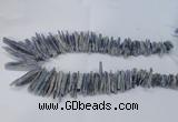 CTD1978 Top drilled 5*20mm – 8*45mm sticks blue Kyanite beads