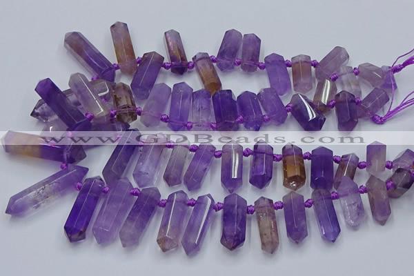 CTD2110 Top drilled 10*25mm - 12*45mm sticks ametrine beads