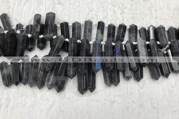 CTD2115 Top drilled 10*25mm - 12*45mm sticks labradorite beads