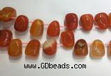 CTD2124 Top drilled 15*25mm - 18*25mm freeform agate beads